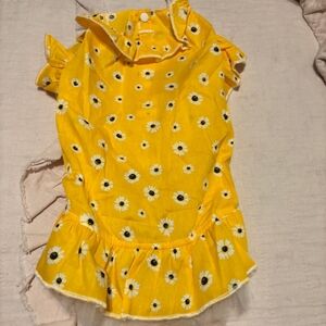 Yellow Floral Ruffle Dog Costume